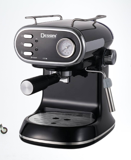Dessini Espresso Coffee Machine 20 Bars 1000 W Model 200 black1000 Watts 20 Bar Hugh Pressure Pump Can Make Espresso and Cappuccino 1 Liter Detachable Transparent Water Tank With Safety Value Can Release Pressure Automatically Can Use for Coffee Pd or Gro
